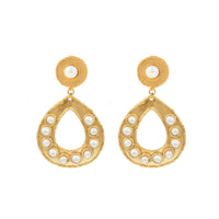 Thalita gold-plated and pearls earrings - White