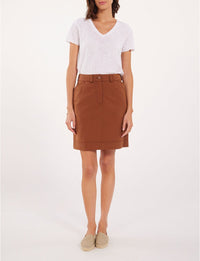 5qty RELIQUAT 65€ 20%  / Jupe droite Anny en lin - Brown