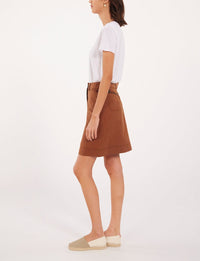 5qty RELIQUAT 65€ 20%  / Jupe droite Anny en lin - Brown
