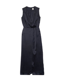 1qty RELIQUAT 150€ 0%  / Robe col V Elsa en soie - Blue Navy