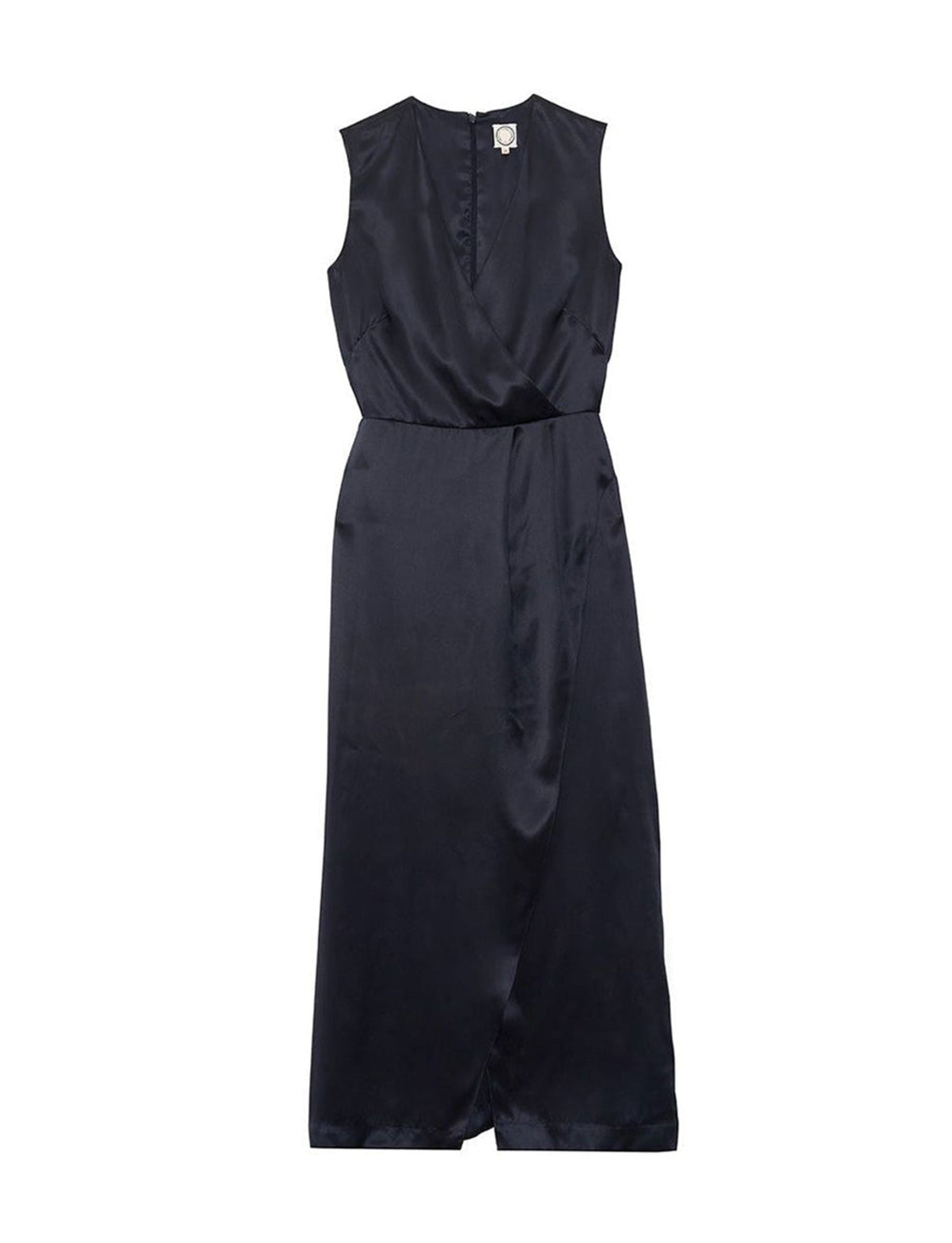 1qty RELIQUAT 150€ 0%  / Robe col V Elsa en soie - Blue Navy