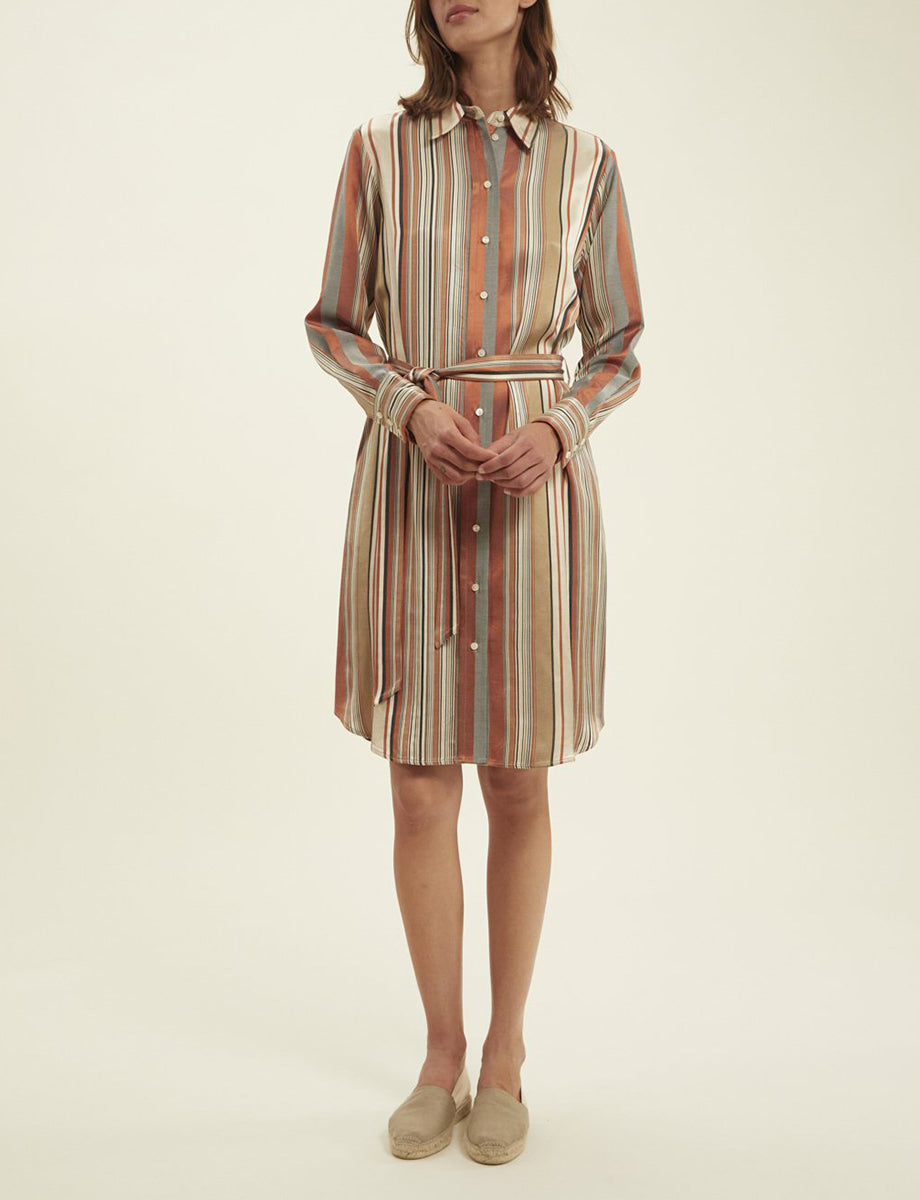 2qty RELIQUAT 90€ 0%  / Robe chemise Amour - Camel Multicolor