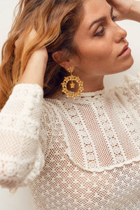 Boucles d'oreilles Bloom dorées à l'or fin - Doré