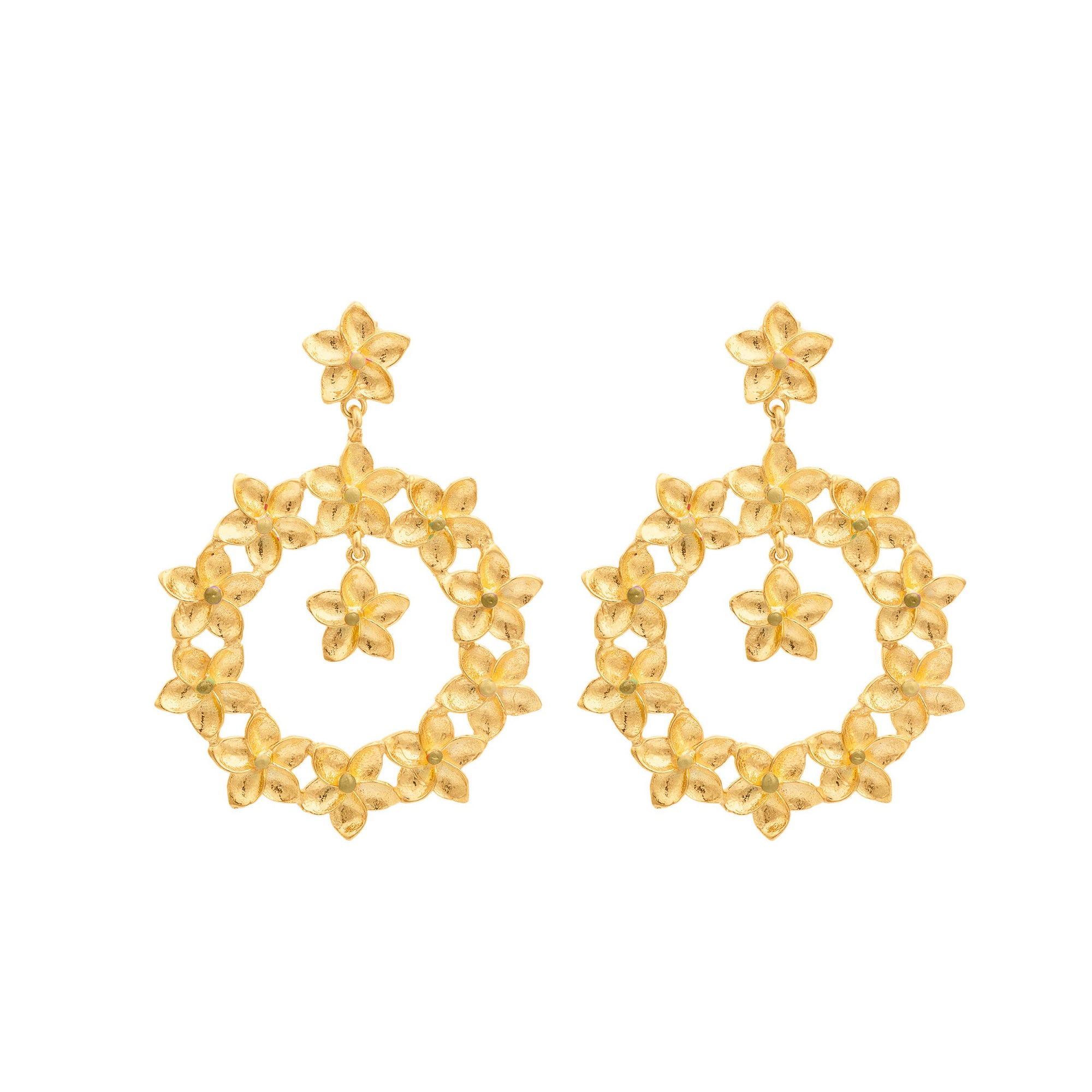 Boucles d'oreilles Bloom dorées à l'or fin - Doré