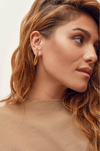 Braided hoop earrings in fine gold - Golden