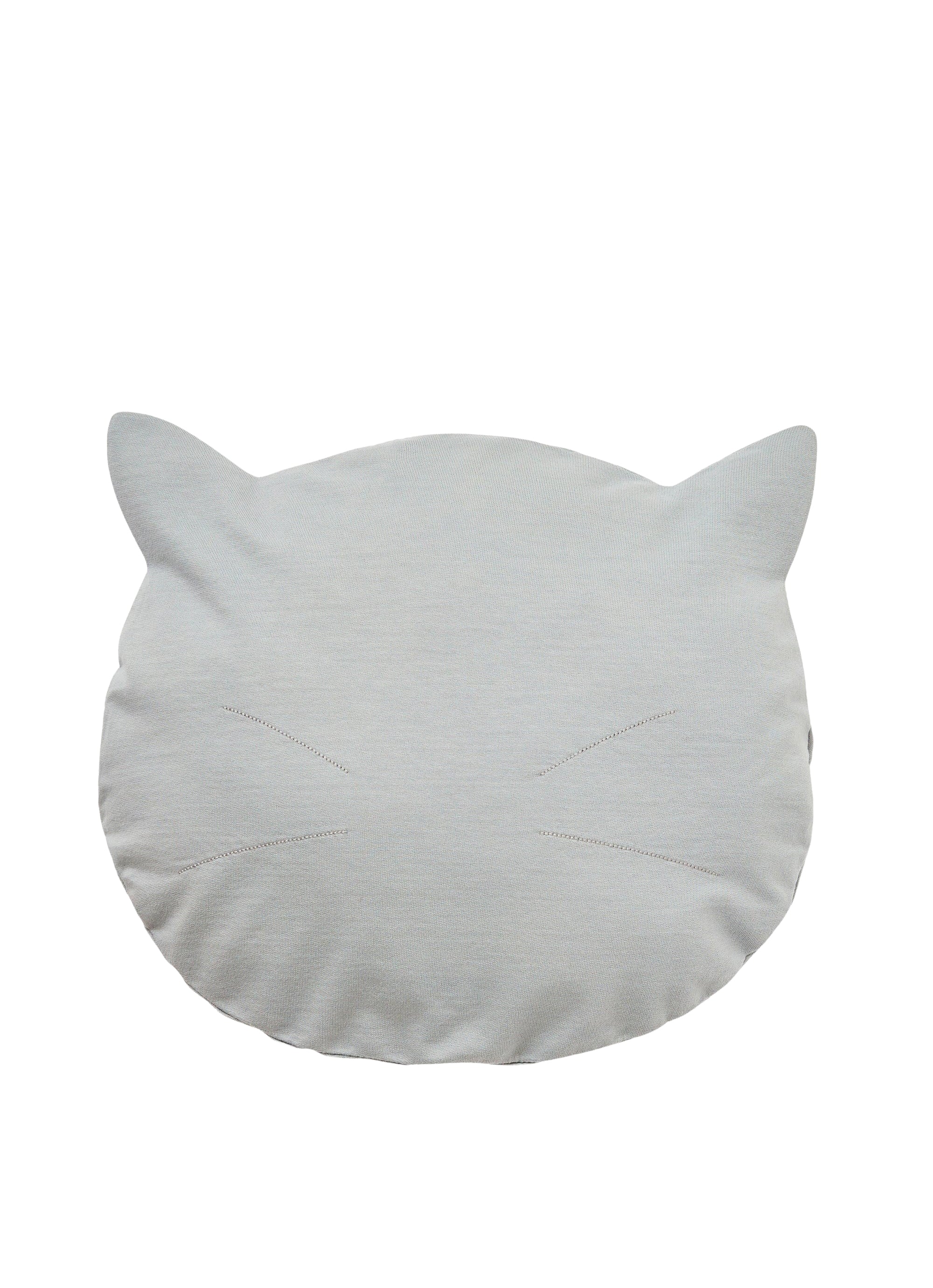 Cuscino gatto in cotone grigio