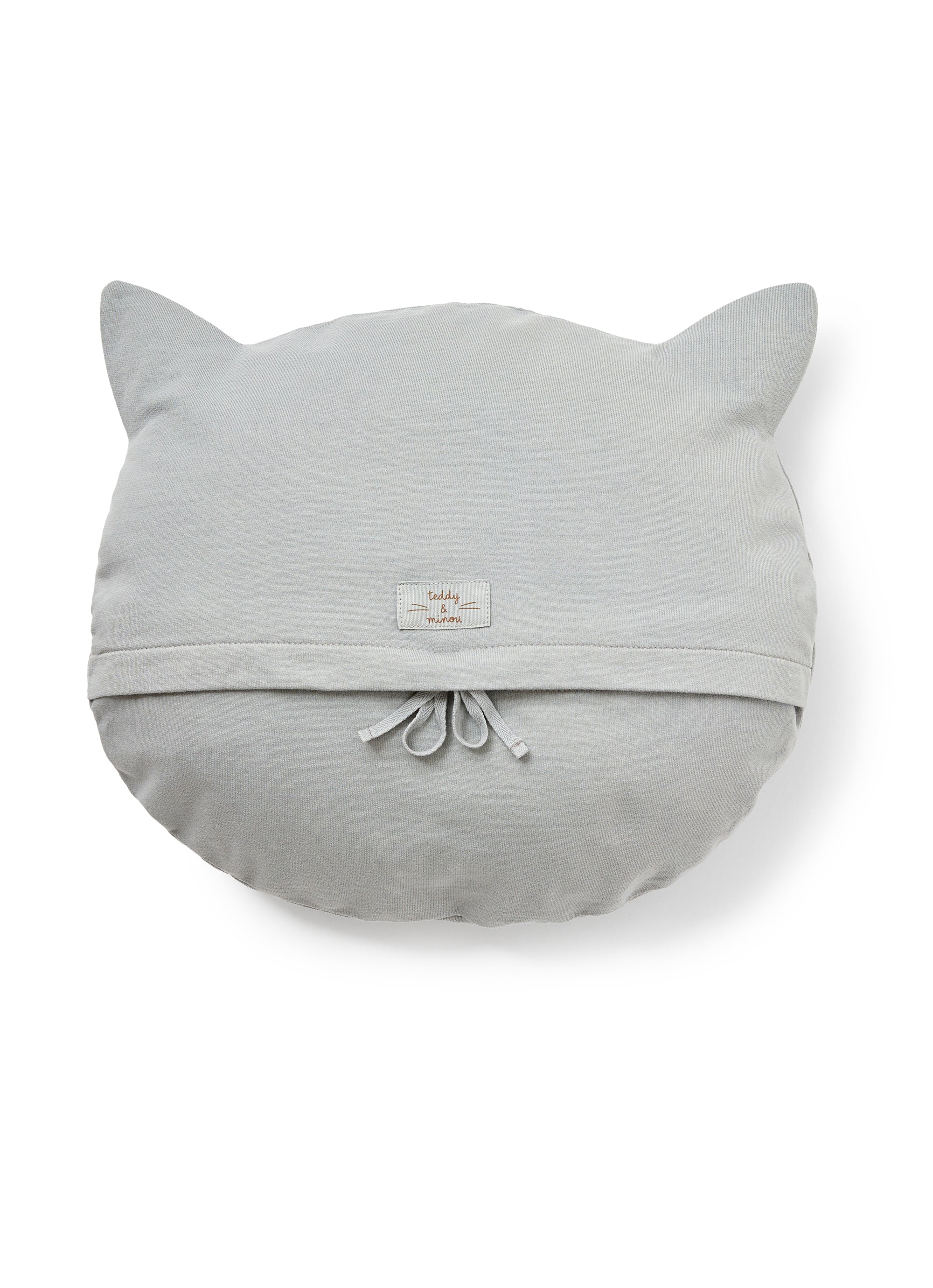 Cuscino gatto in cotone grigio