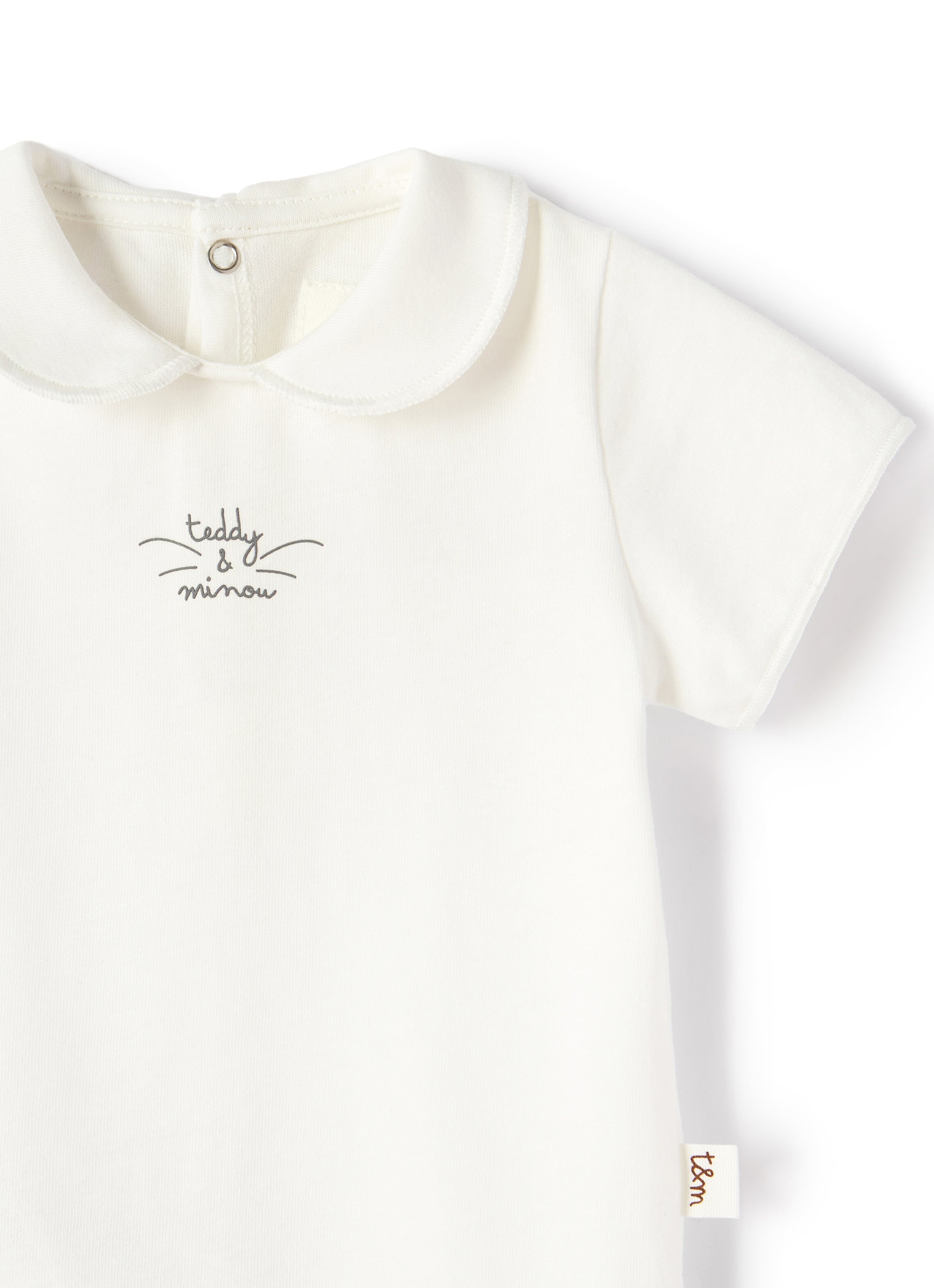 Body in cotone bianco latte