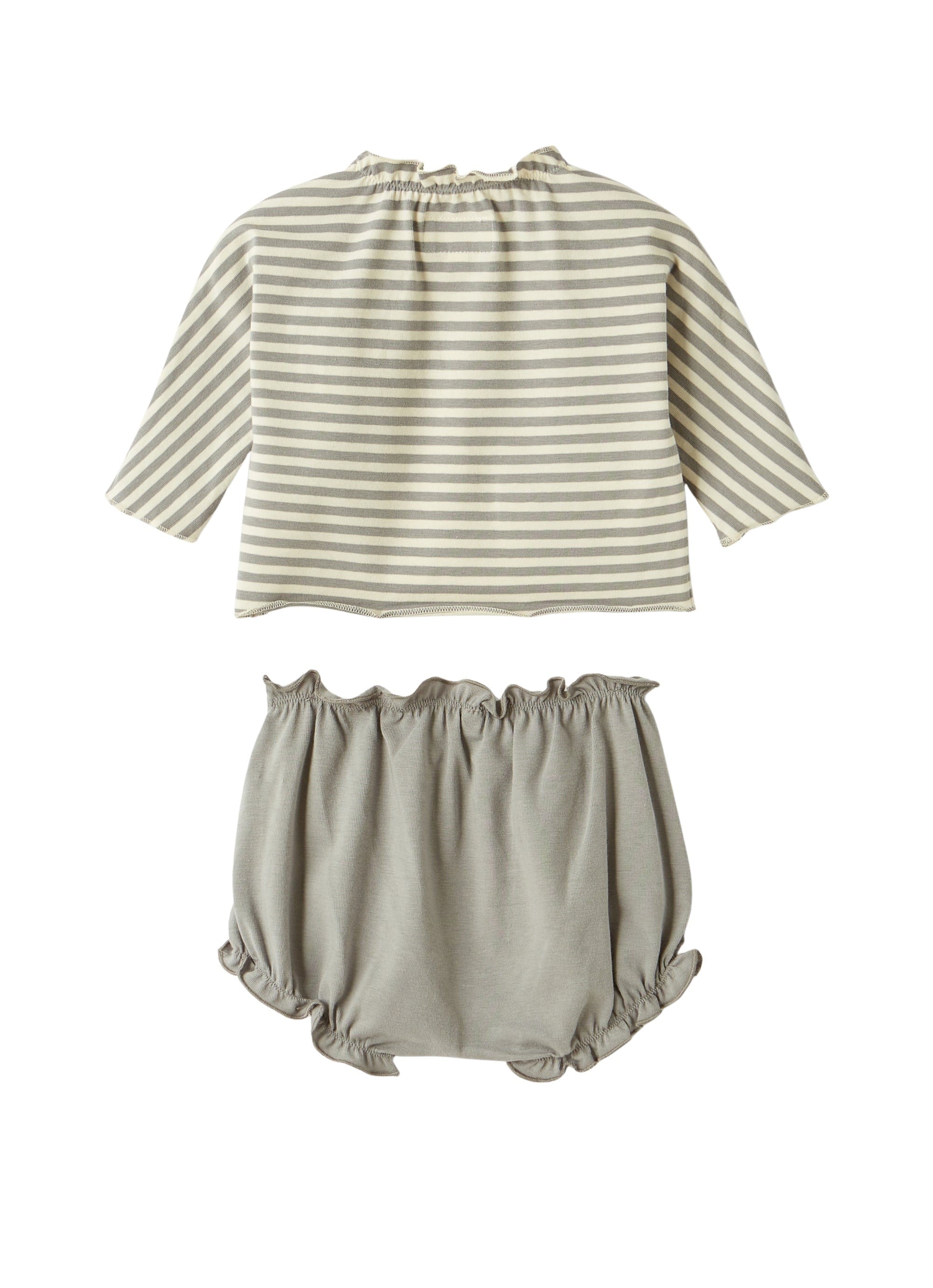Completo due pezzi in jersey rigato