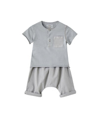 Completo due pezzi in cotone grigio