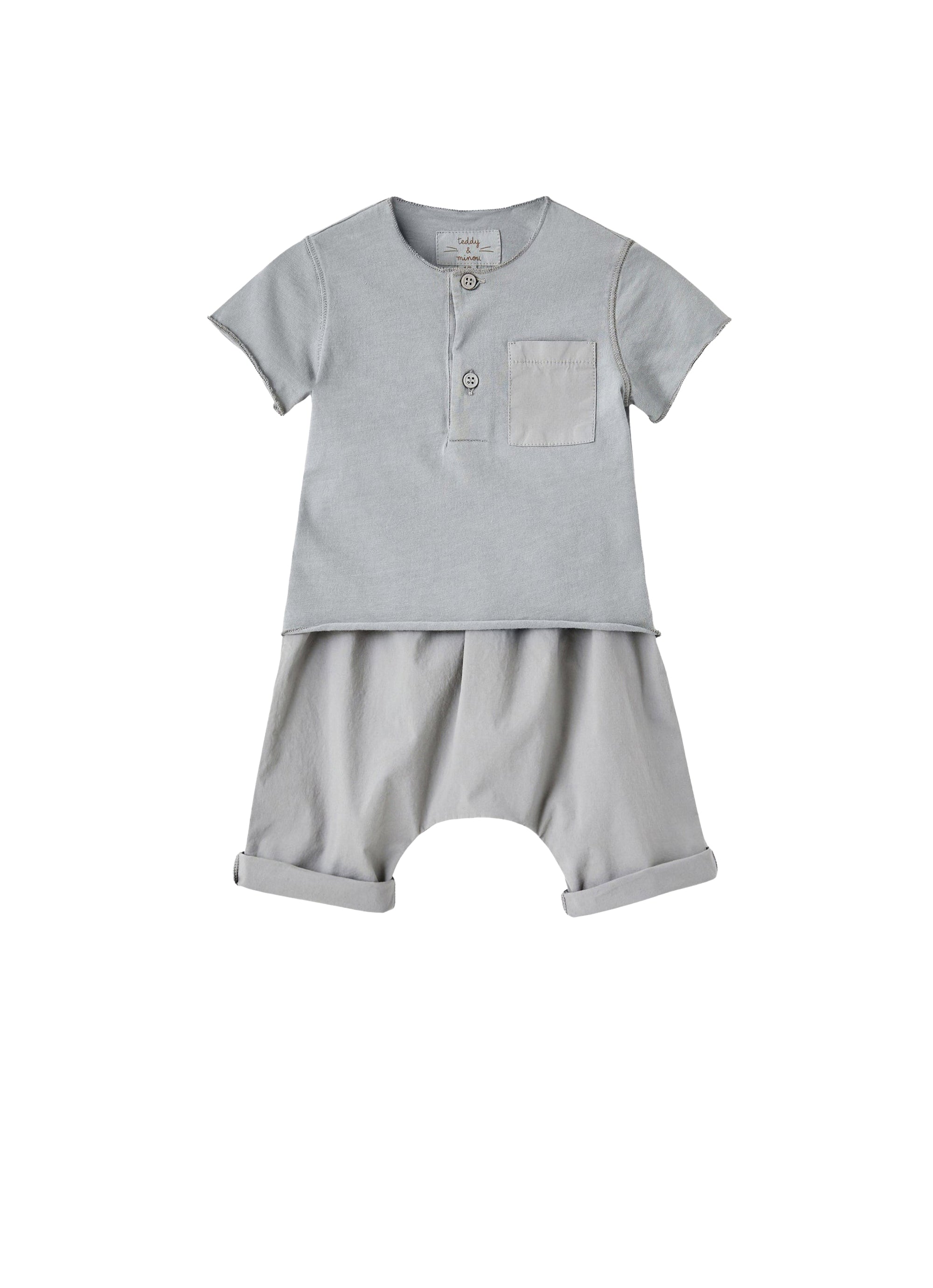 Completo due pezzi in cotone grigio