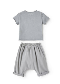 Completo due pezzi in cotone grigio