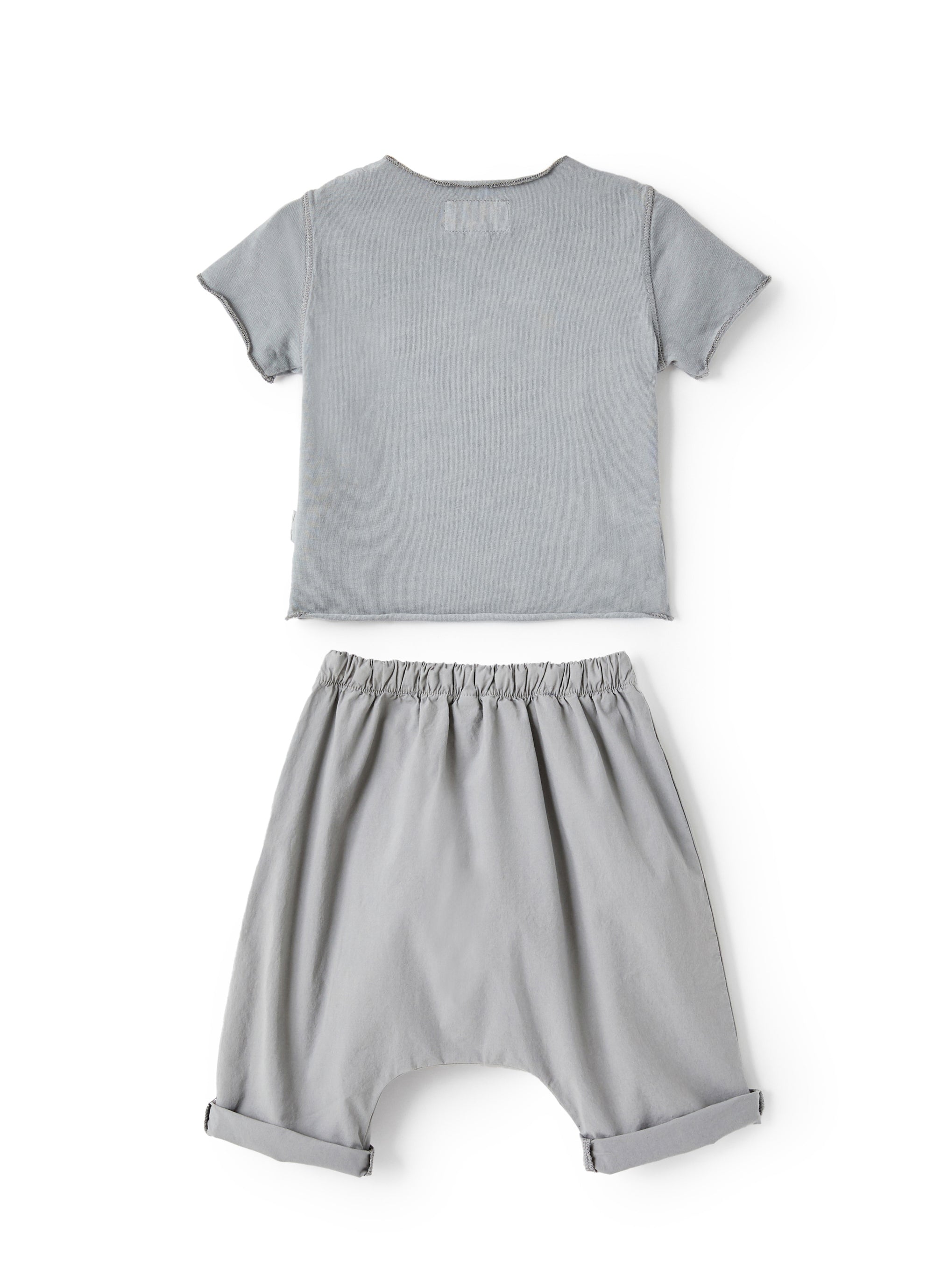 Completo due pezzi in cotone grigio