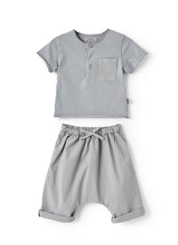 Completo due pezzi in cotone grigio
