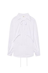 Robe courte avec cordons de serrage - White
