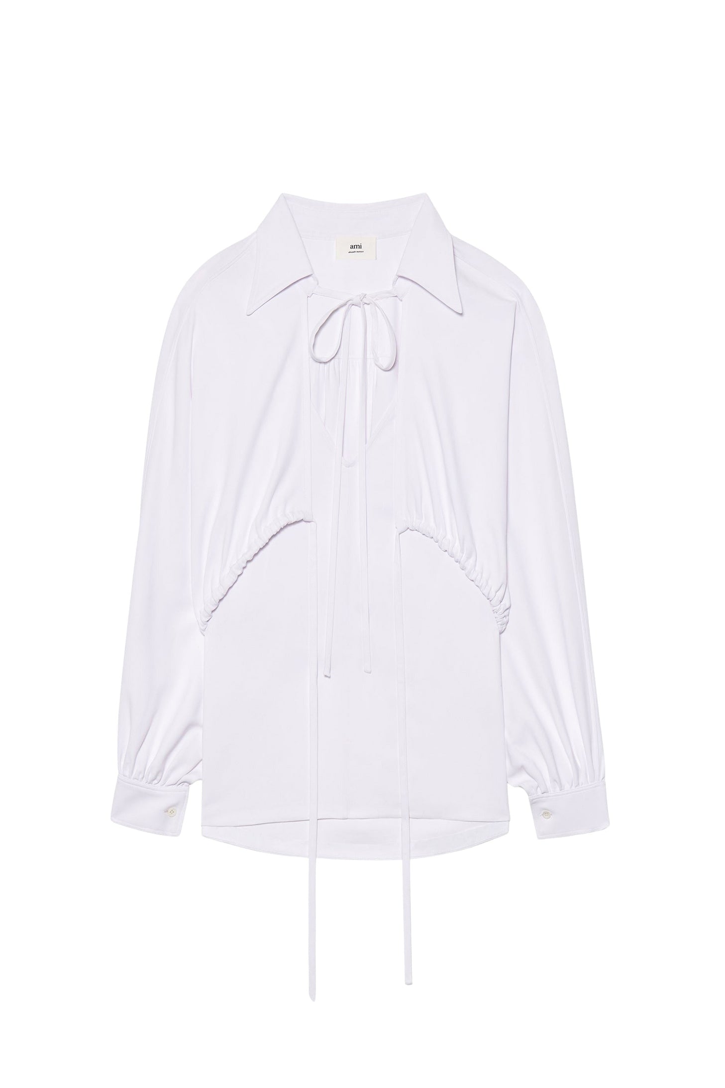 Robe courte avec cordons de serrage - White