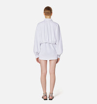 Robe courte avec cordons de serrage - White