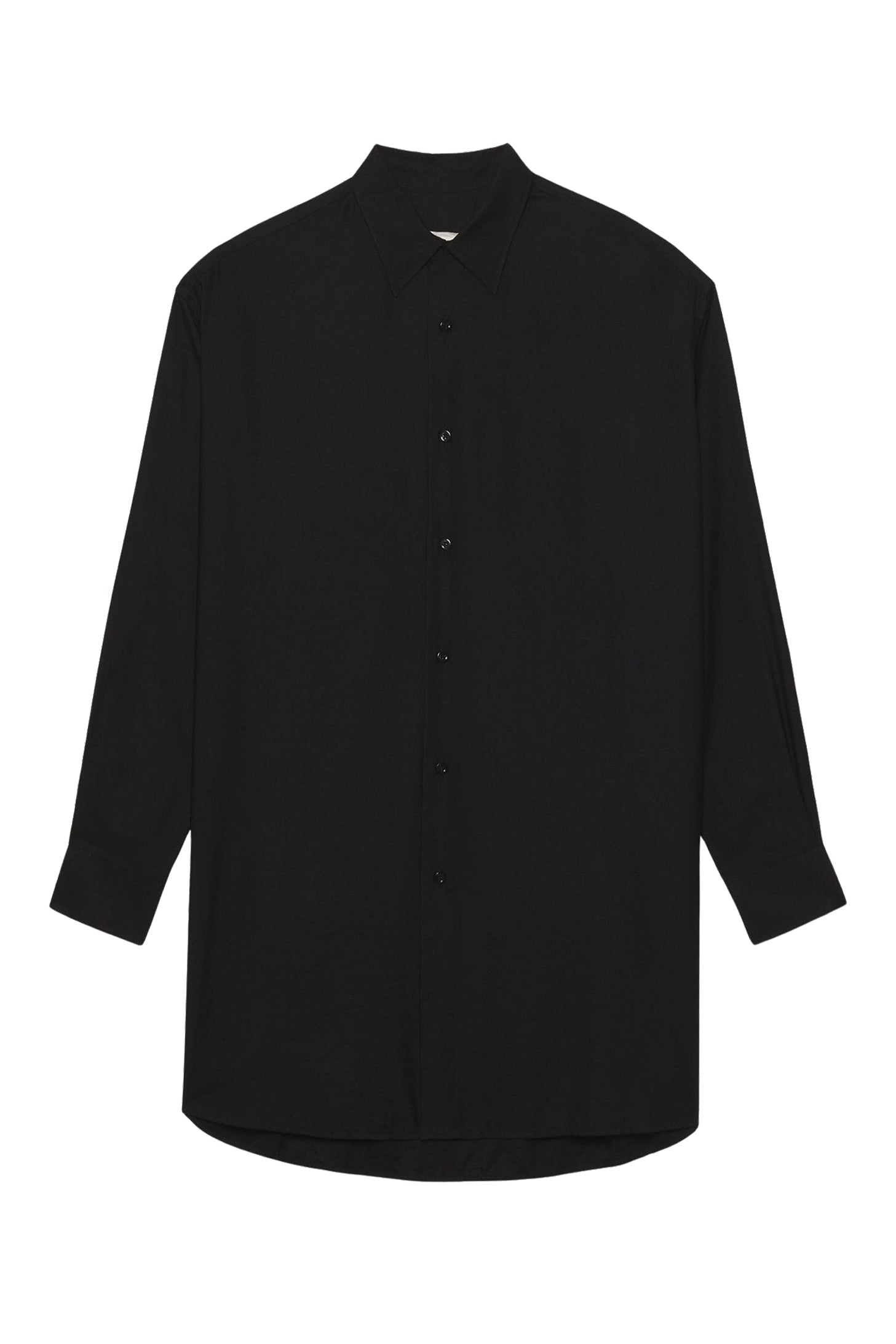 Robe chemise asymétrique à poignets boutonnés - Black