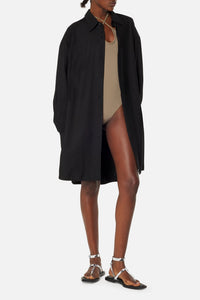 Robe chemise asymétrique à poignets boutonnés - Black