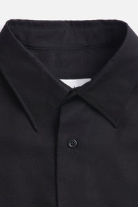 Robe chemise asymétrique à poignets boutonnés - Black