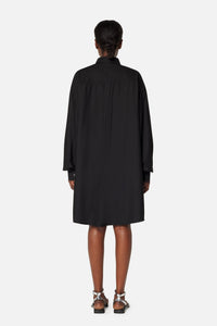 Robe chemise asymétrique à poignets boutonnés - Black