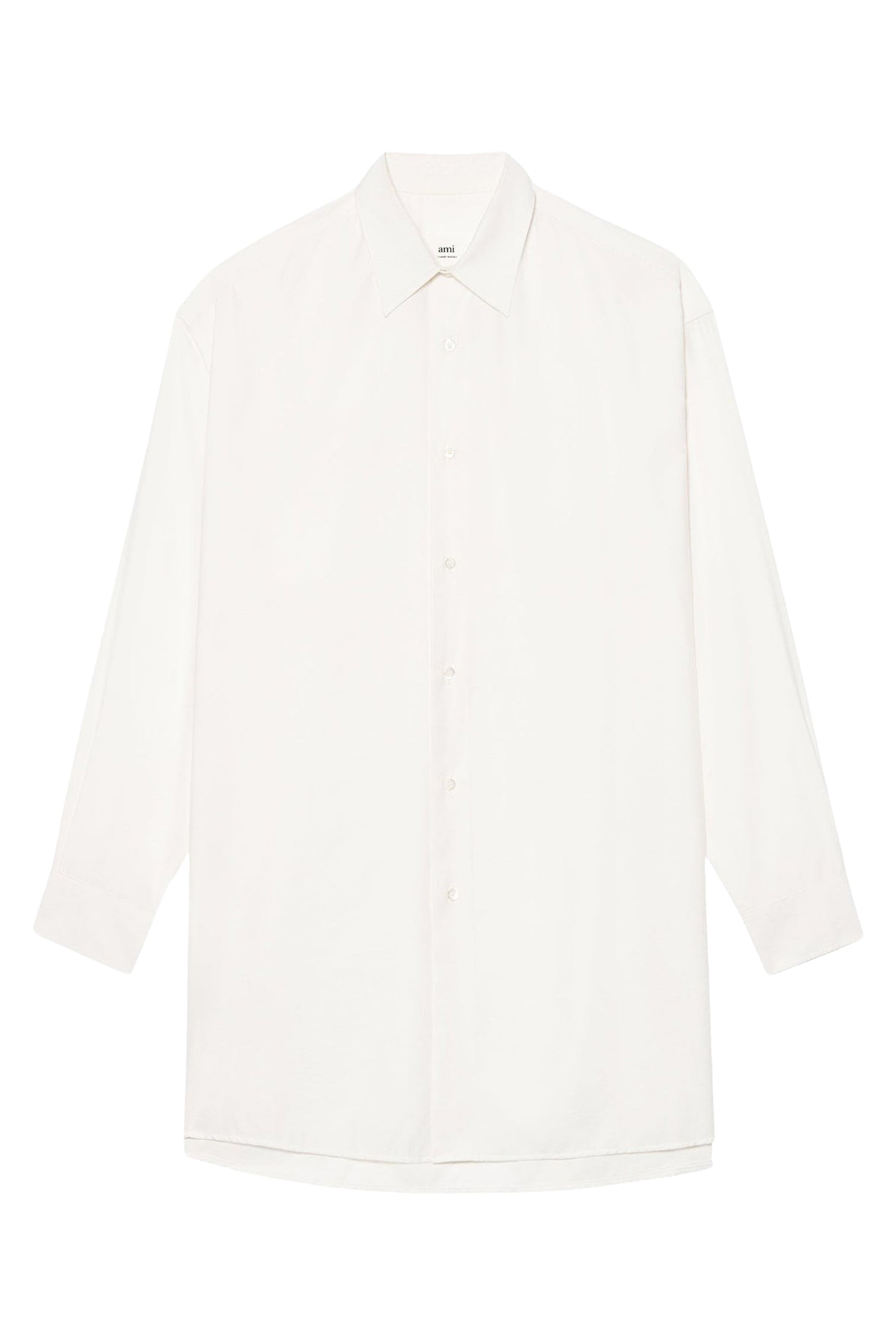 Robe chemise asymétrique à poignets boutonnés - White