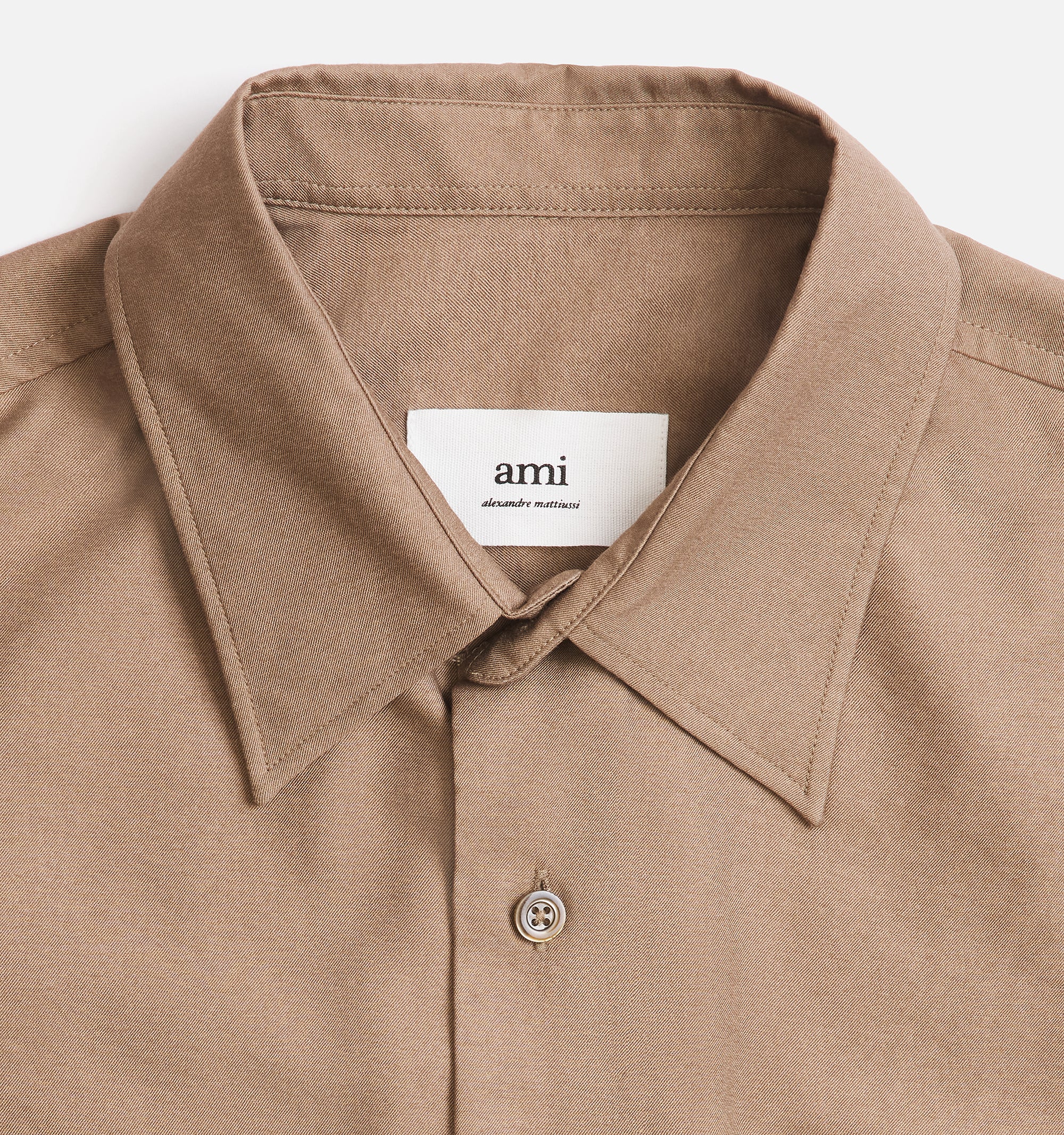 Robe chemise asymétrique à poignets boutonnés - Taupe