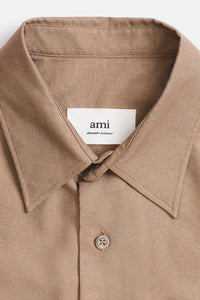 Robe chemise asymétrique à poignets boutonnés - Taupe