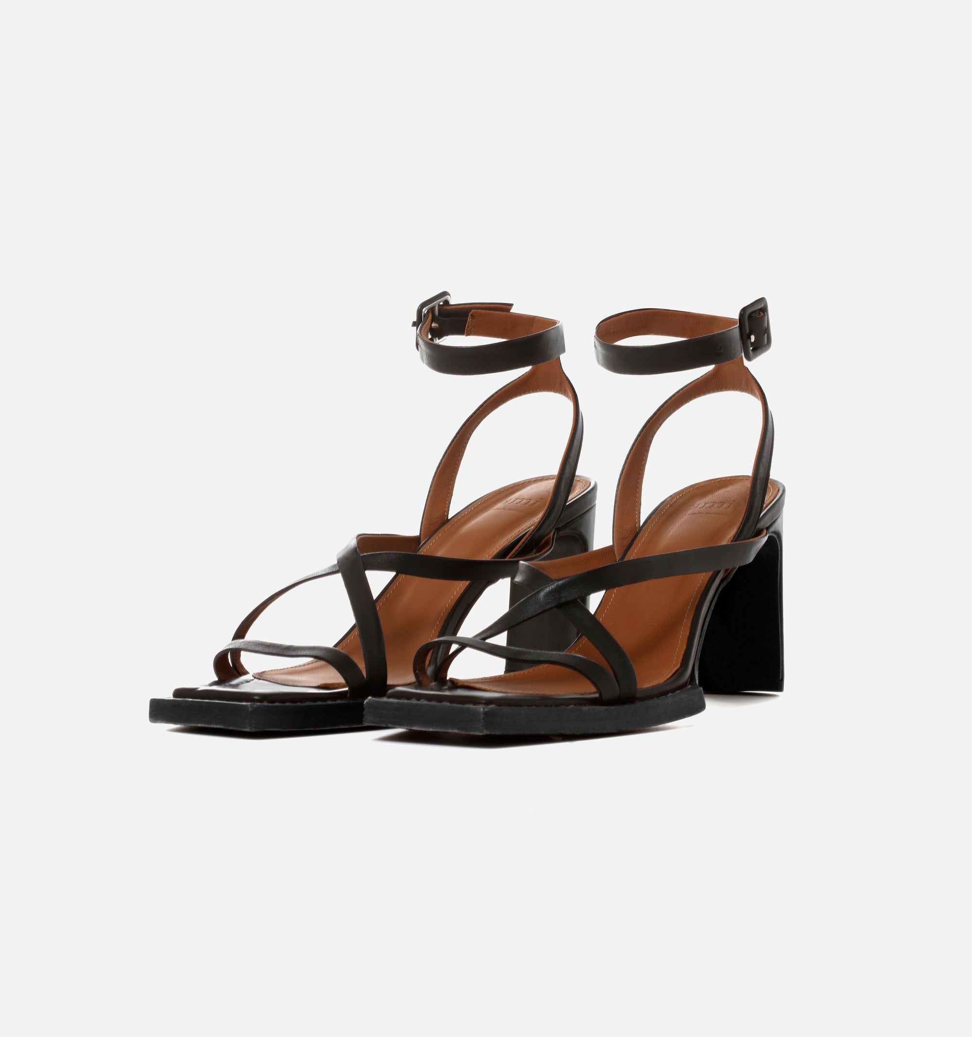Sandales à talons avec bride 75 en cuir - Black