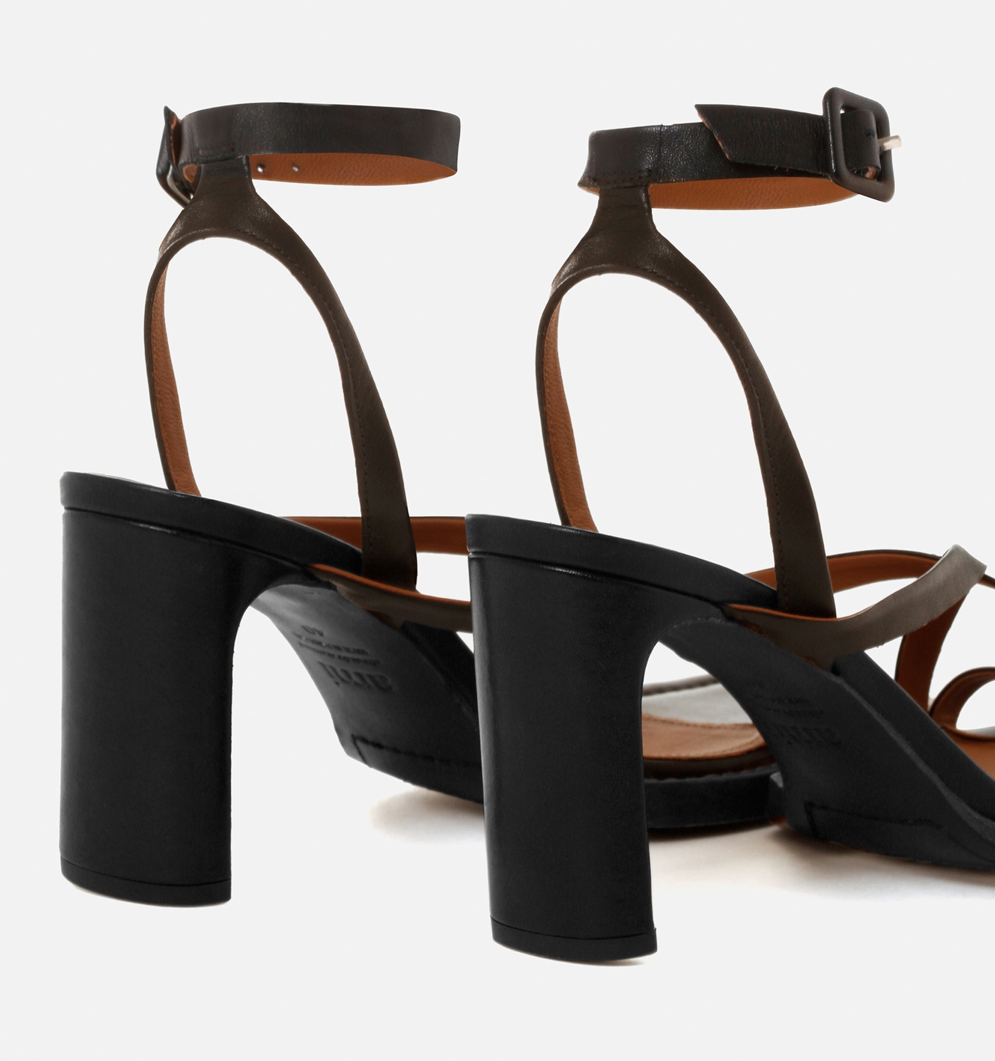 Sandales à talons avec bride 75 en cuir - Black