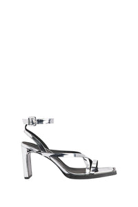 Sandales à talons avec bride 75 en cuir - Silver