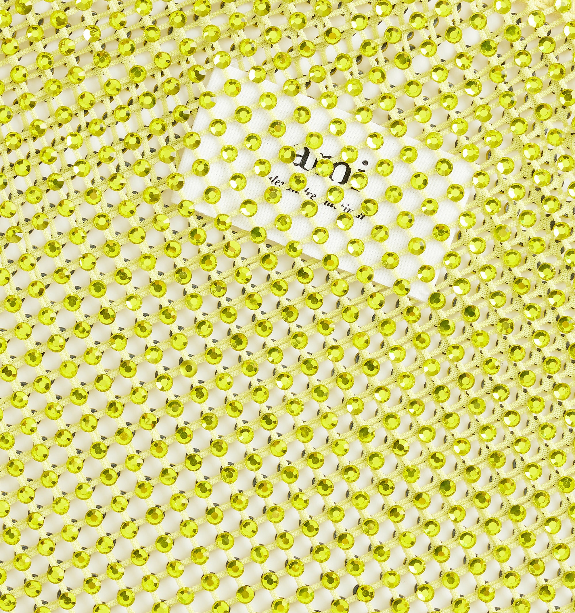 Débardeur dos nu à strass en resille - Pale Yellow