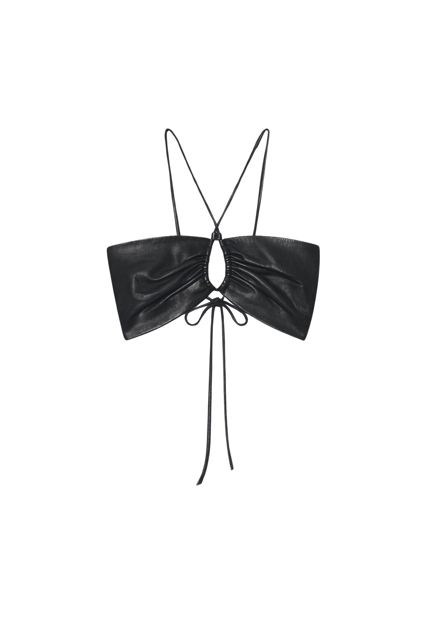 Brassière nouable en cuir - Black