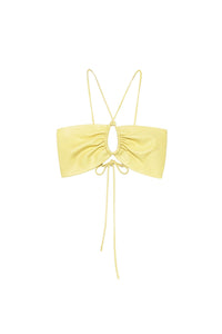 Brassière nouable en cuir - Pale Yellow