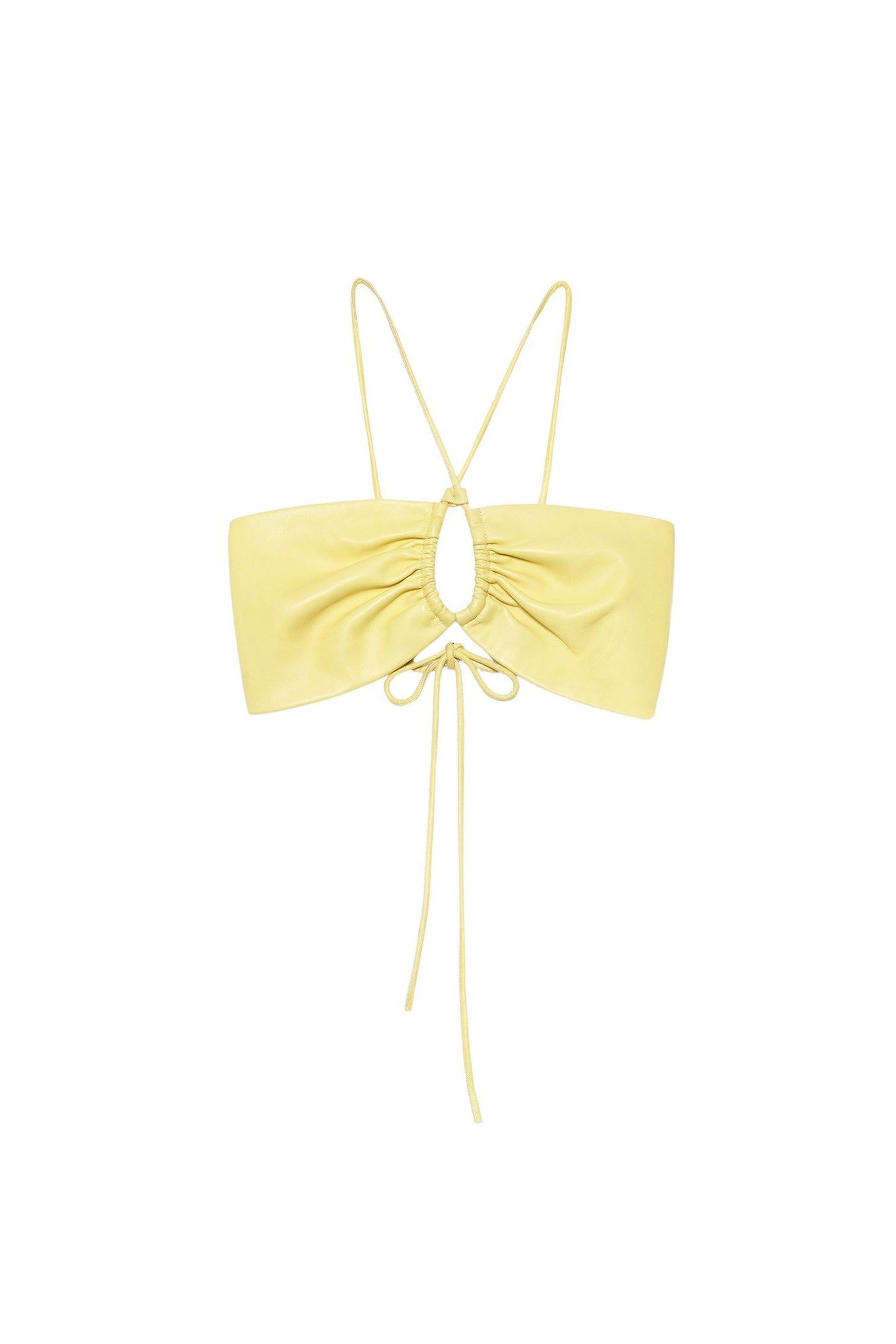 Brassière nouable en cuir - Pale Yellow