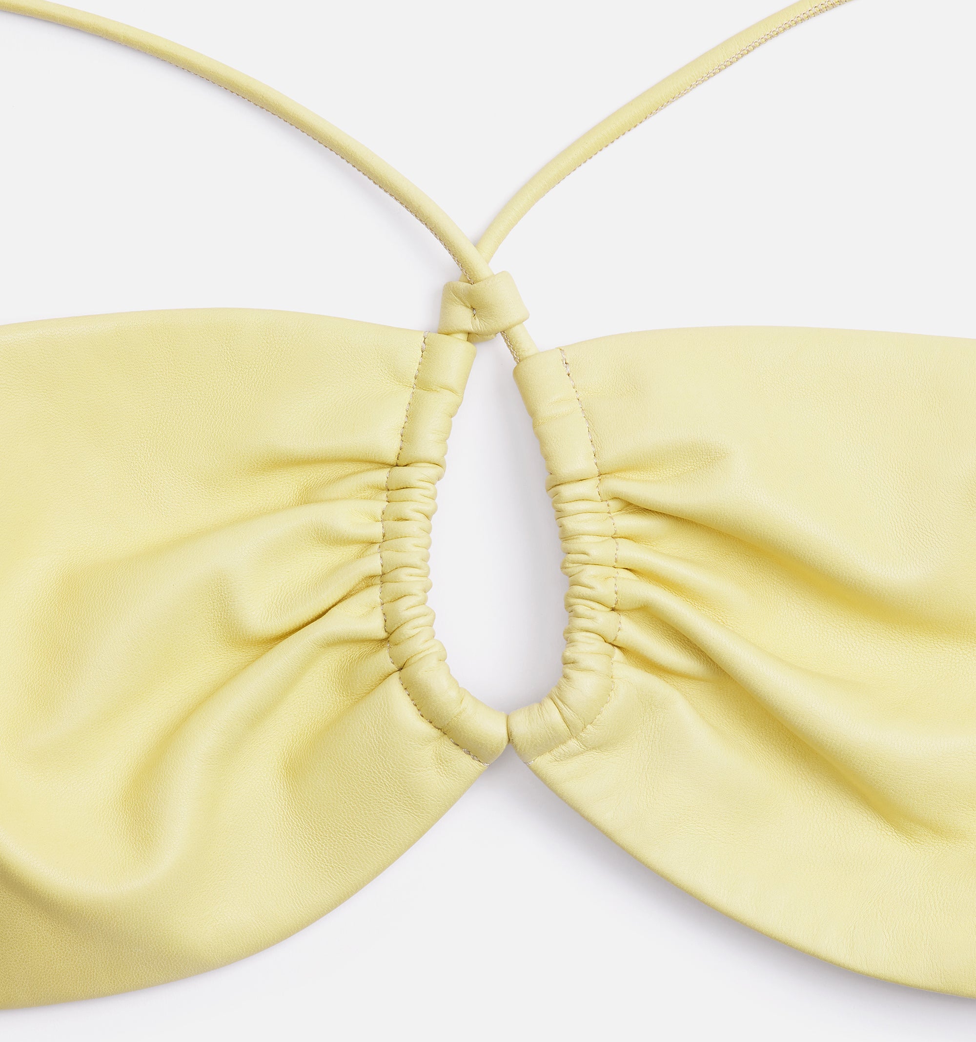 Brassière nouable en cuir - Pale Yellow