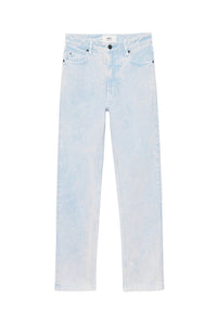 Pantalon droit délavé en denim - Sky Blue