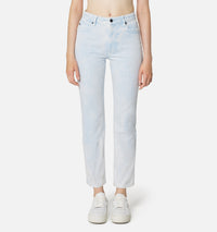Pantalon droit délavé en denim - Sky Blue