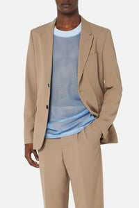 Blazer à boutons en laine mélangée - Taupe