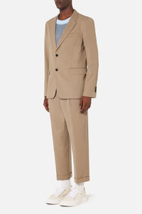 Blazer à boutons en laine mélangée - Taupe