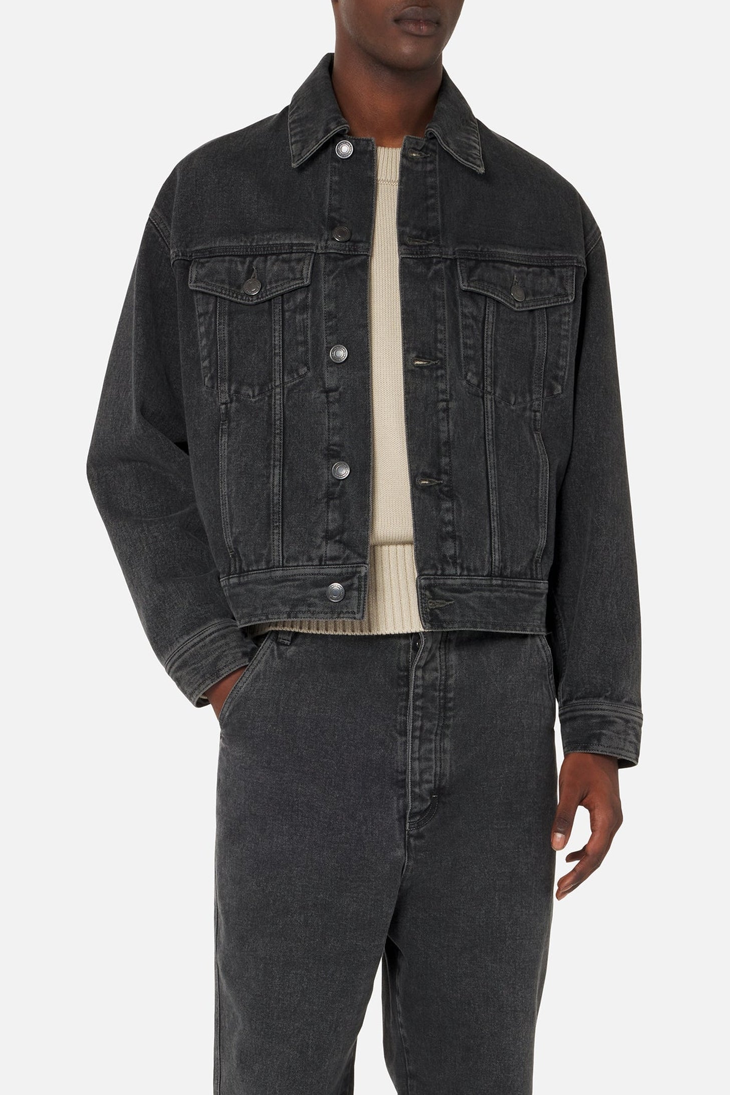 Veste à poches en denim - Black