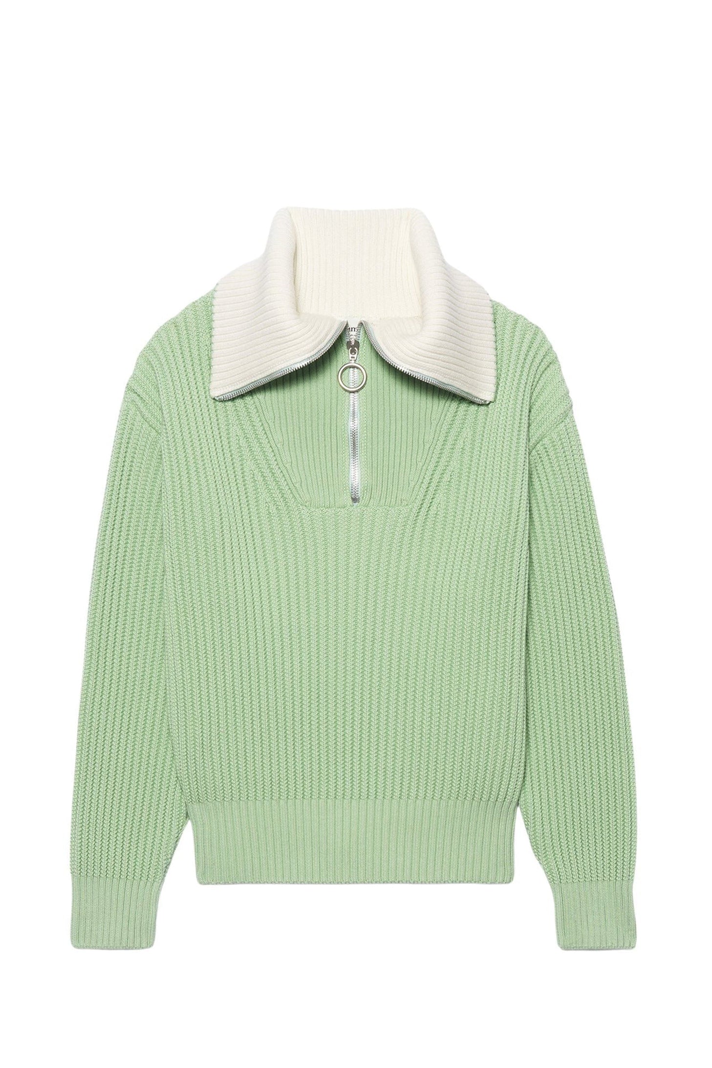 Pull camionneur en maille - Aqua & White