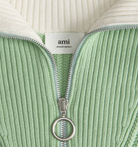 Pull camionneur en maille - Aqua & White