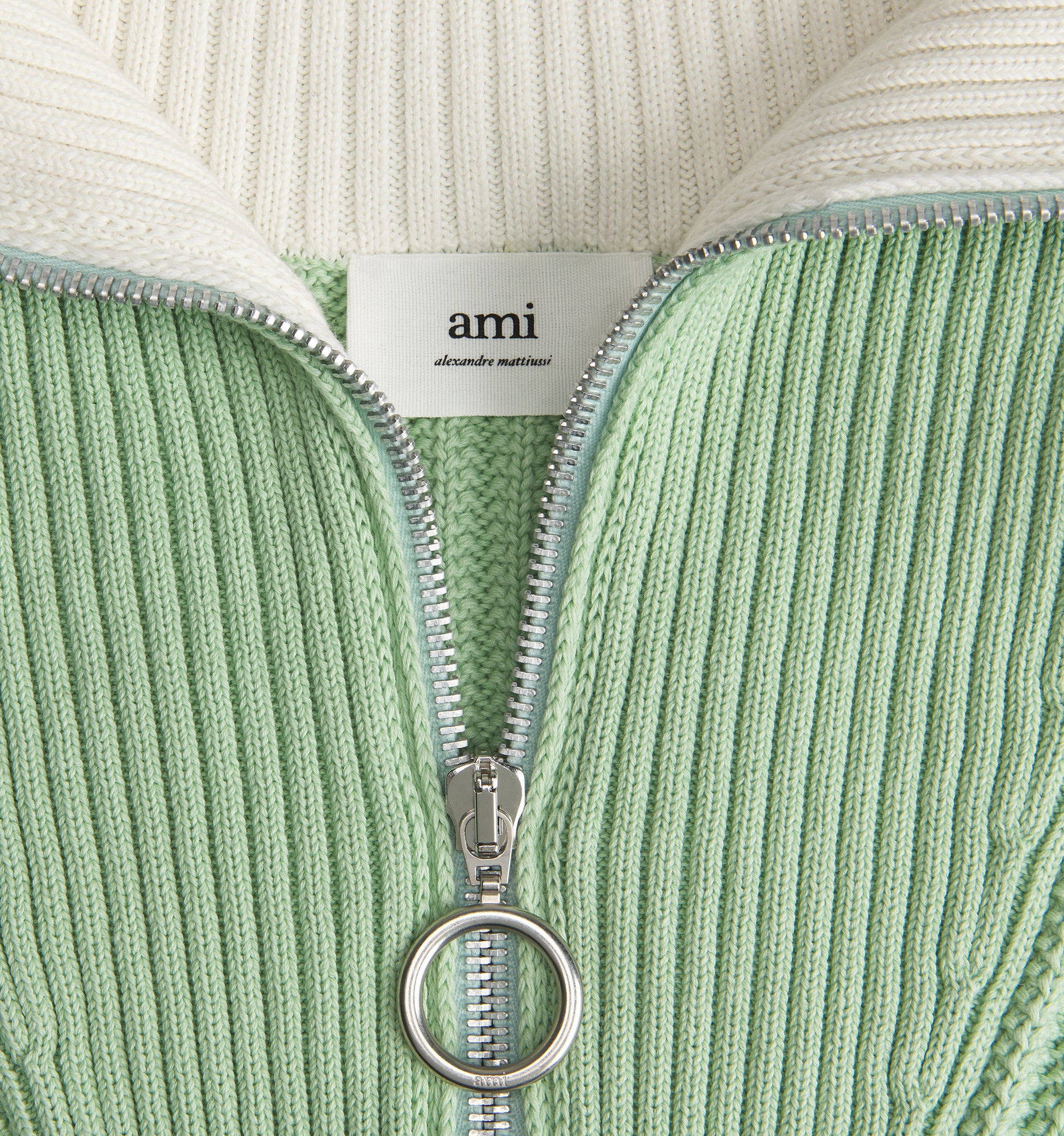 Pull camionneur en maille - Aqua & White