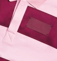 Polo oversize à rayures épaisses - Pale Pink & Bordeaux