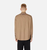 Chemise à poche en satin - Taupe