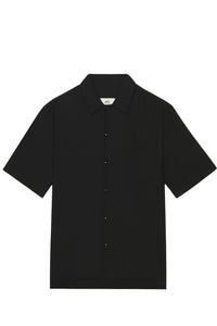 Chemise à manches courtes et col requin - Black