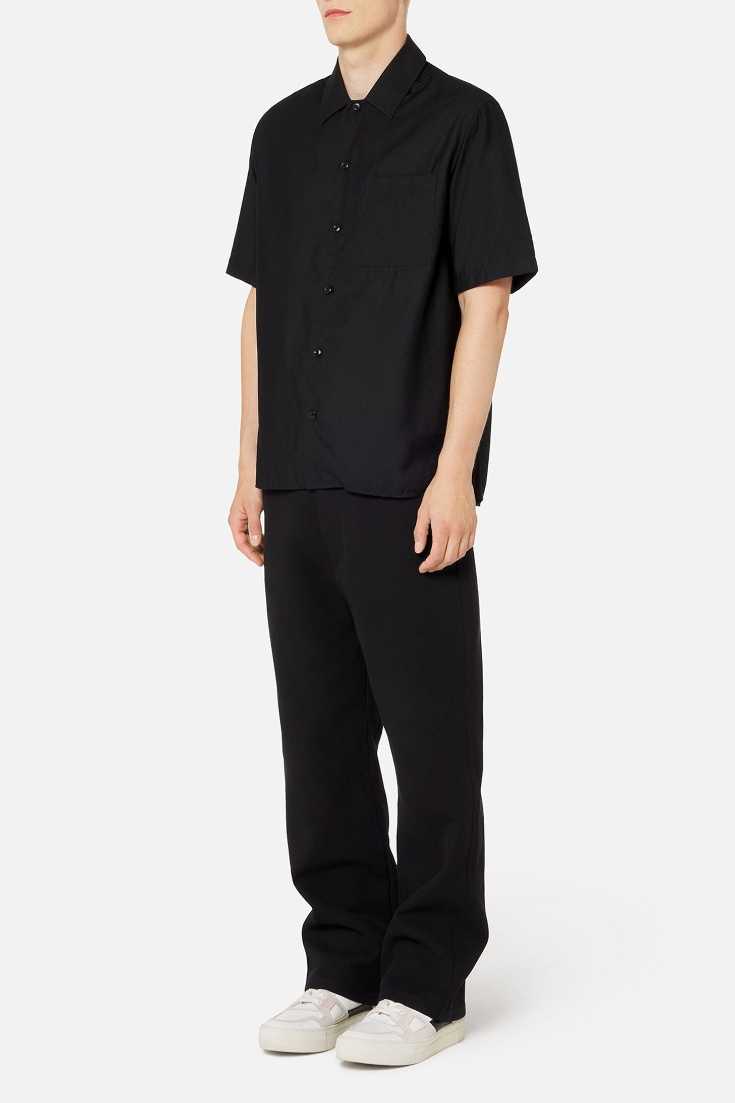 Chemise à manches courtes et col requin - Black