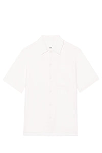 Chemise à manches courtes et col requin - White