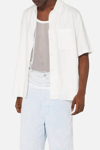 Chemise à manches courtes et col requin - White